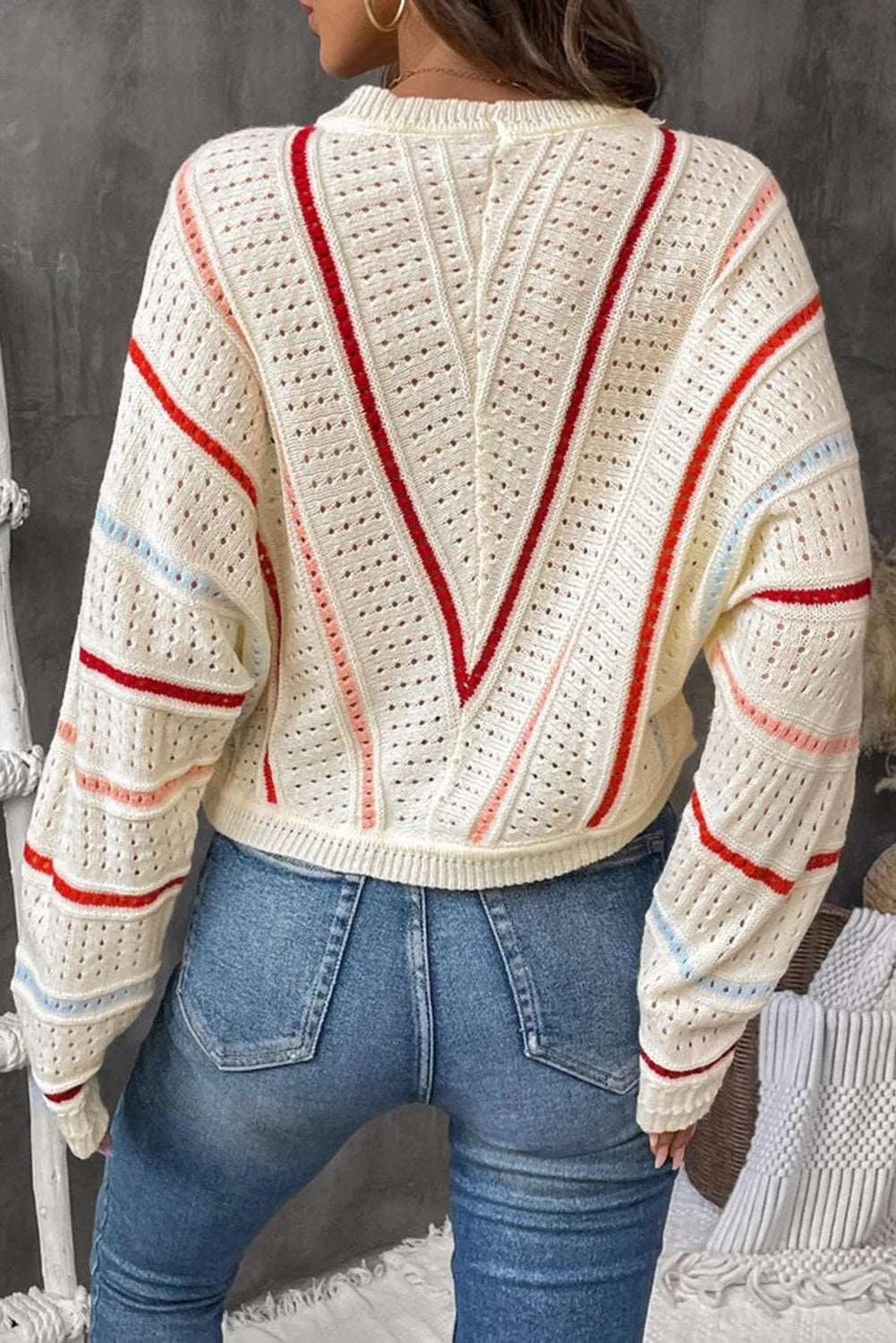 🔥 Striped Crew Neck Pullover Knit Sweater: For When You Want to Look Like a Cozy Goddess, But Don’t Feel Like Trying Too Hard 🔥