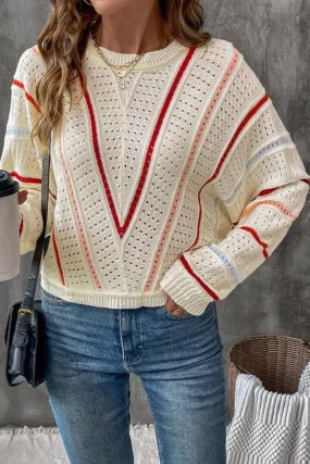 🔥 Striped Crew Neck Pullover Knit Sweater: For When You Want to Look Like a Cozy Goddess, But Don’t Feel Like Trying Too Hard 🔥