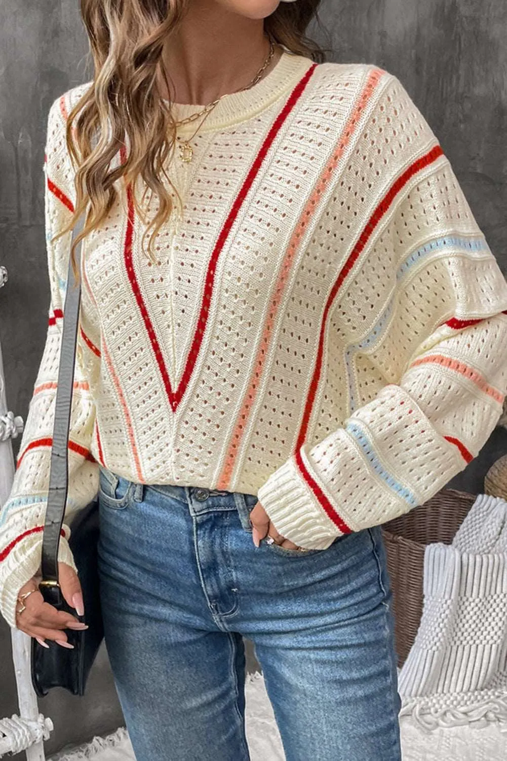 🔥 Striped Crew Neck Pullover Knit Sweater: For When You Want to Look Like a Cozy Goddess, But Don’t Feel Like Trying Too Hard 🔥