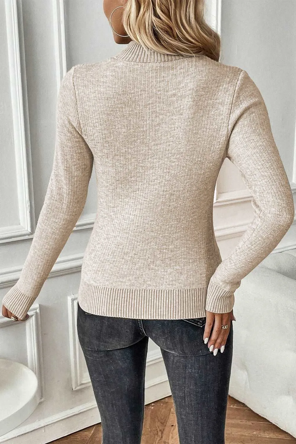 🔥 Thermal Lined Ribbed Knit Mock Neck Sweater: Because Who Doesn’t Want to Feel Cozy as Hell While Looking Like They Actually Have Their Life Together? 🔥