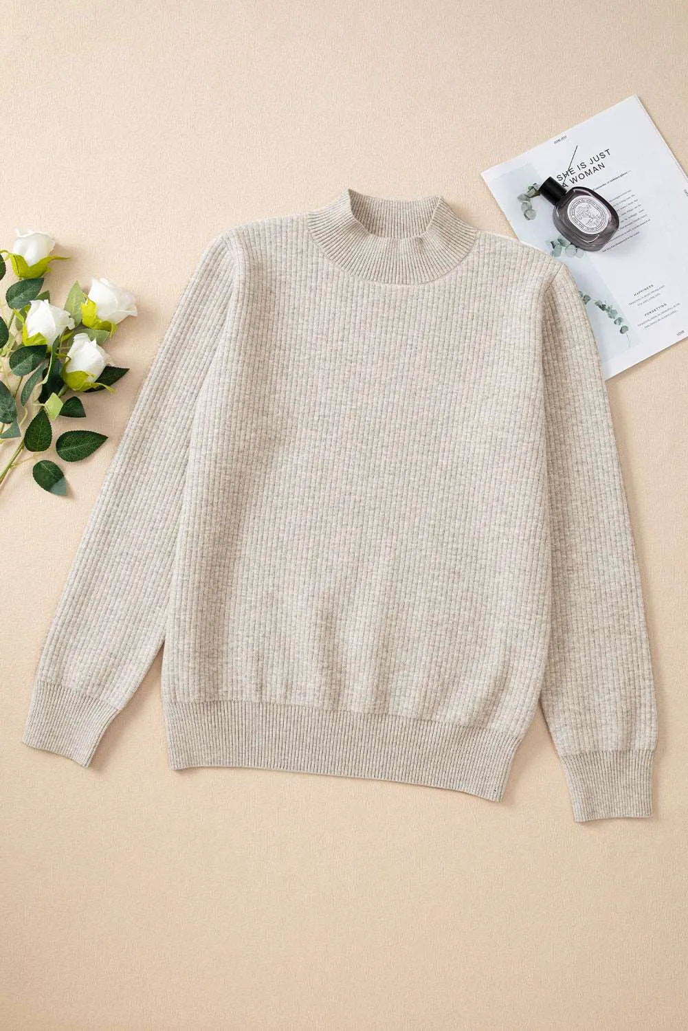 🔥 Thermal Lined Ribbed Knit Mock Neck Sweater: Because Who Doesn’t Want to Feel Cozy as Hell While Looking Like They Actually Have Their Life Together? 🔥