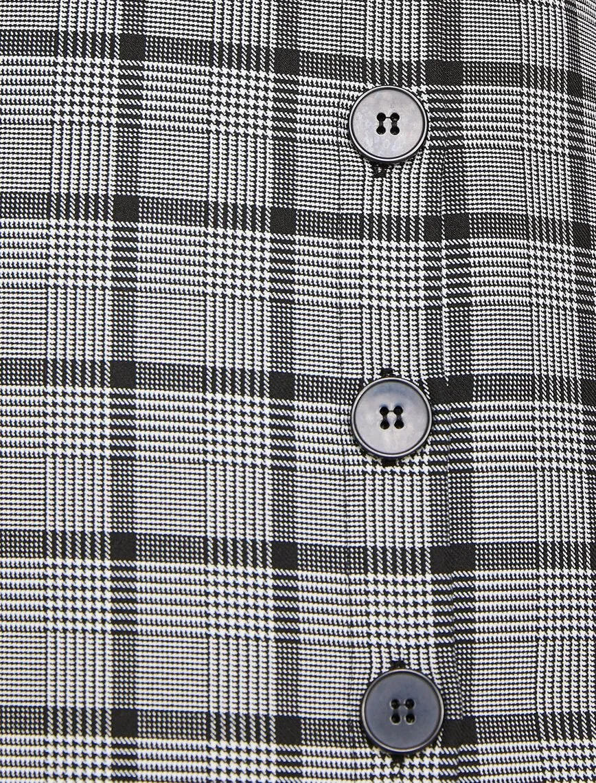 11888 Grey Check Midi Skirt