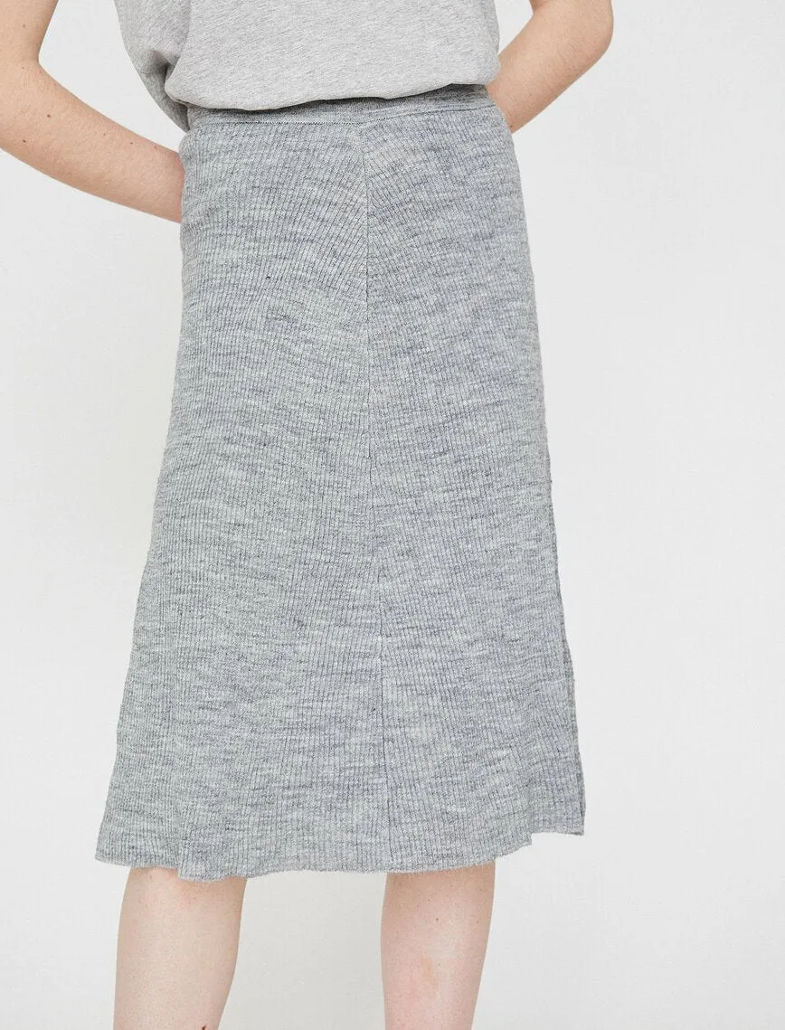 12296 Grey Midi Skirt