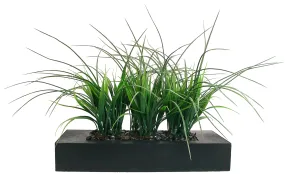 14" Faux Grass in Rectangular Wood-Like Planter by Vintage Home