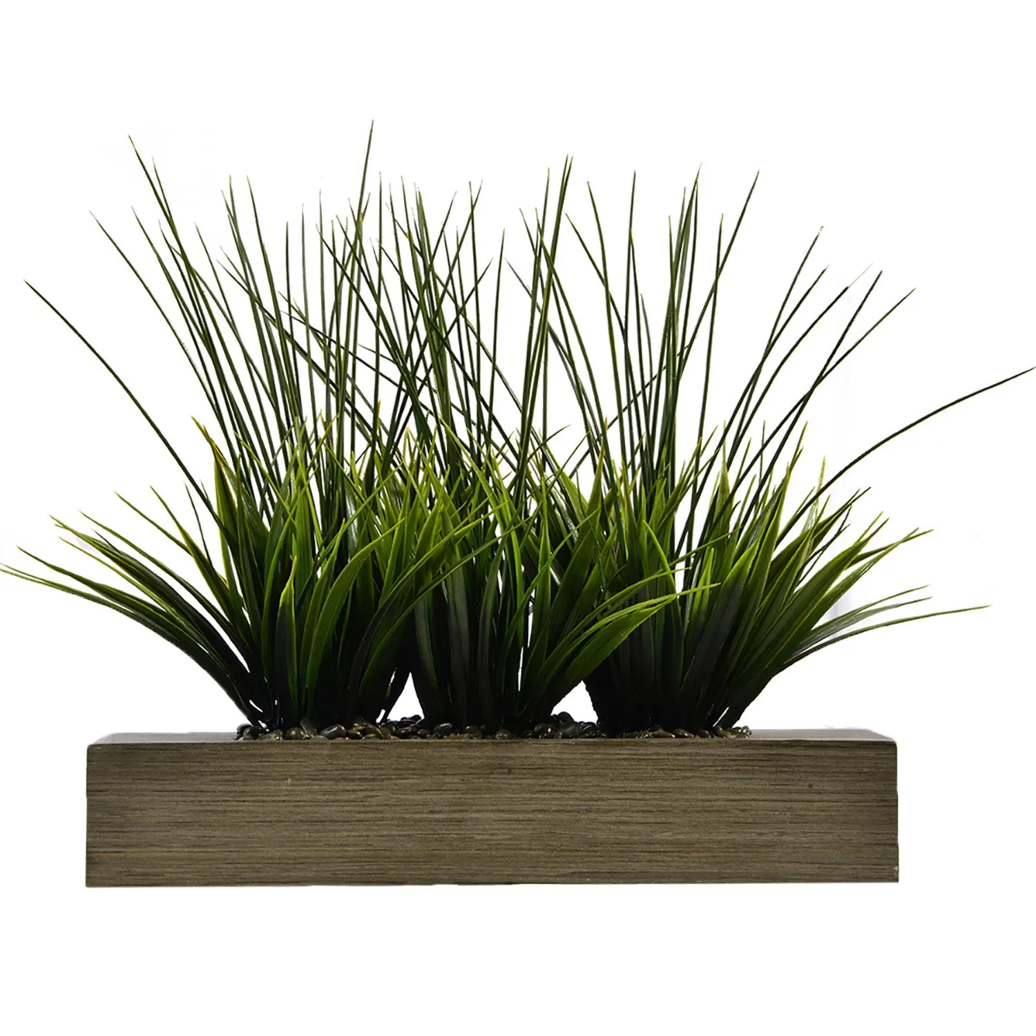 14" Faux Grass in Rectangular Wood-Like Planter by Vintage Home