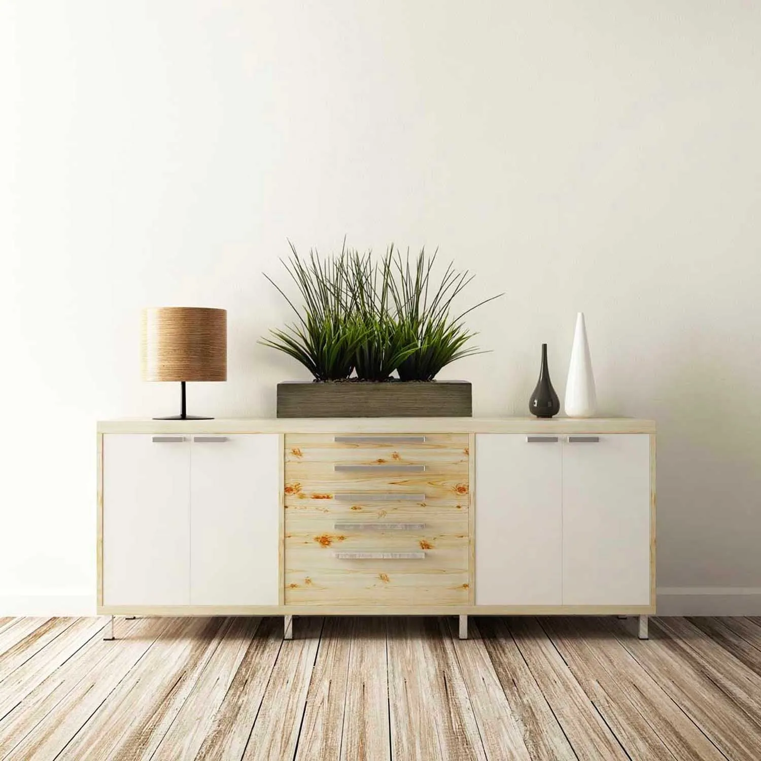 14" Faux Grass in Rectangular Wood-Like Planter by Vintage Home