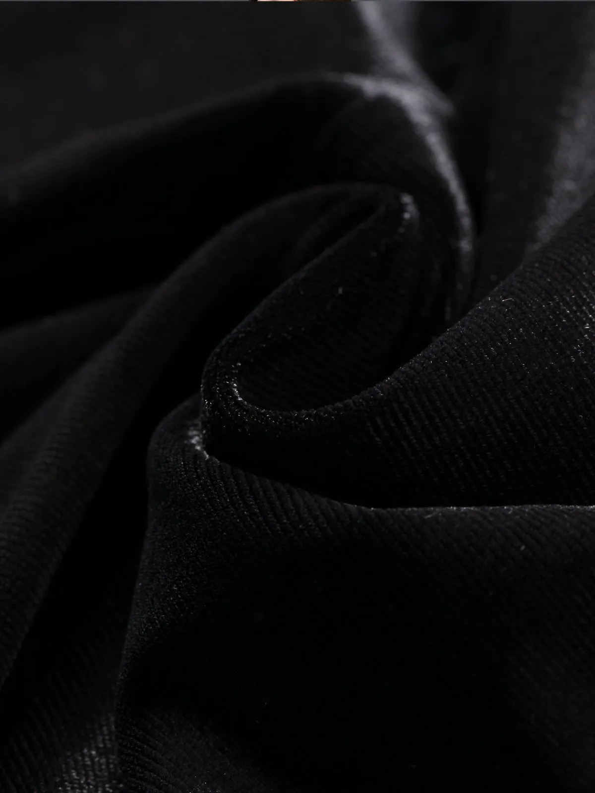 1950s Velvet Solid Pleated Dress
