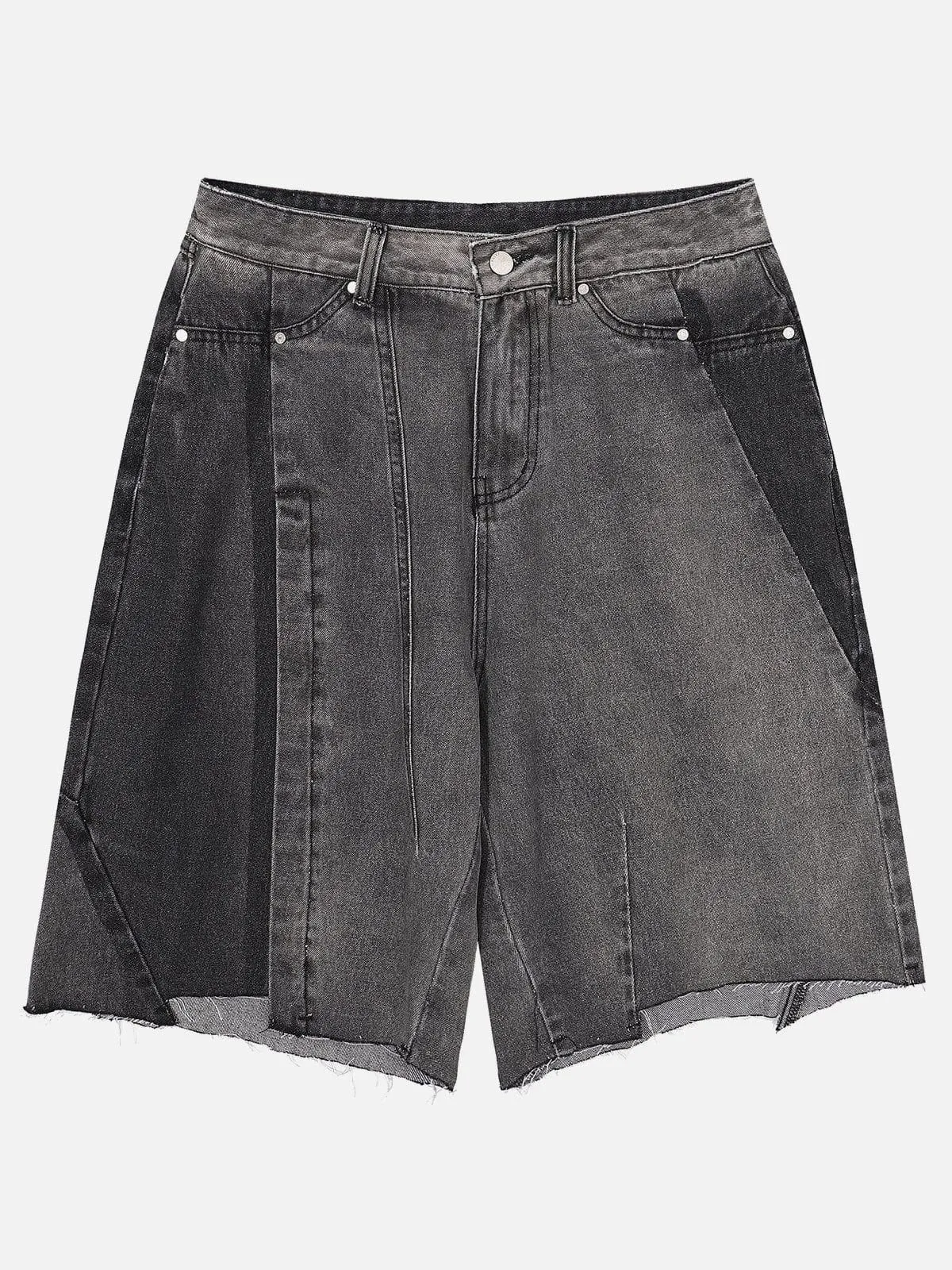 1984® - Gradient Patchwork Design Denim Shorts