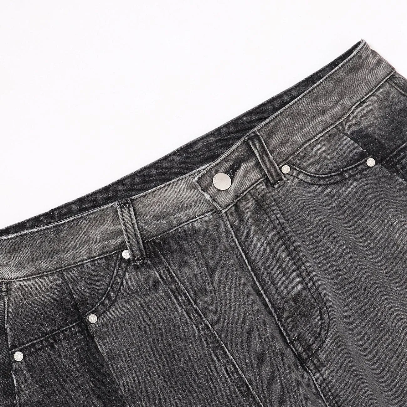 1984® - Gradient Patchwork Design Denim Shorts