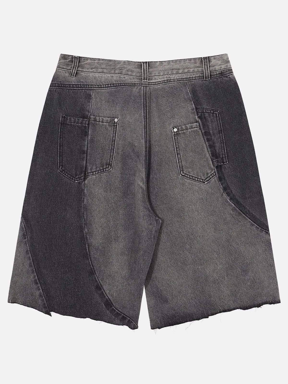 1984® - Gradient Patchwork Design Denim Shorts