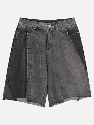 1984® - Gradient Patchwork Design Denim Shorts