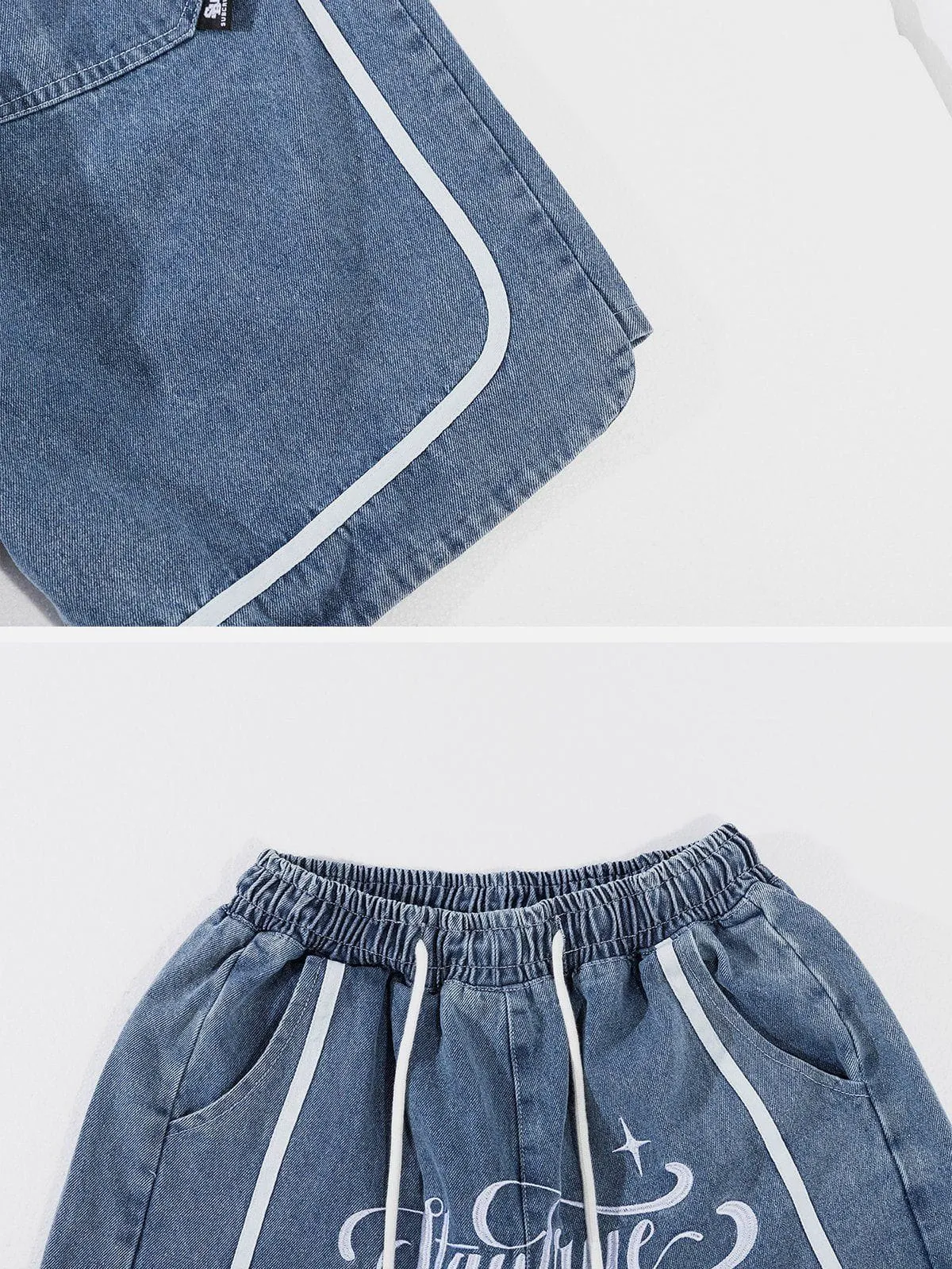 1984® - Patchwork Letter Denim Shorts