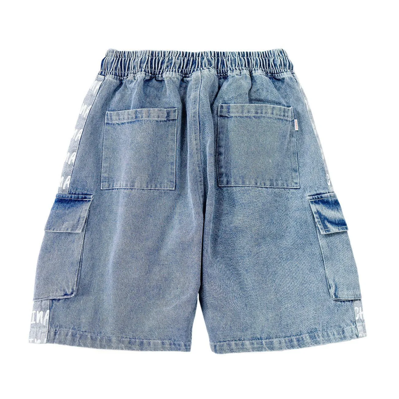 1984® - Vintage Stitching Pocket Letter Print Denim Shorts