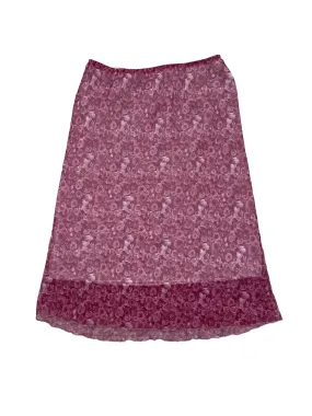 1990's Pink Rose Midi Skirt