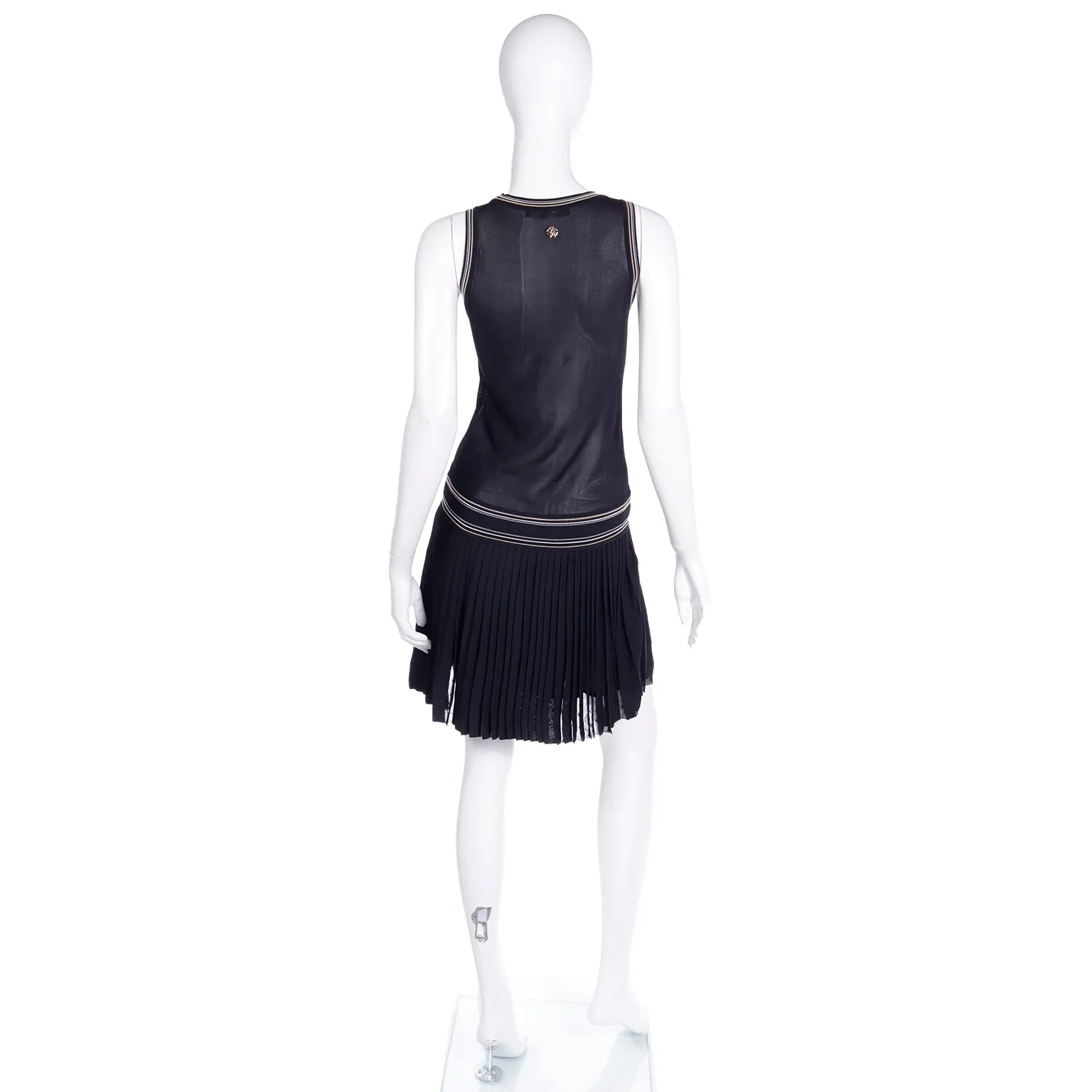 2000s Roberto Cavalli Silk Animal Print Tennis Style Drop Waist Dress