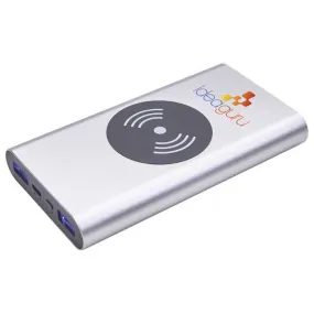 48-Hour BIC Silver Aluminum HD Wireless Power Bank 10000 mAh