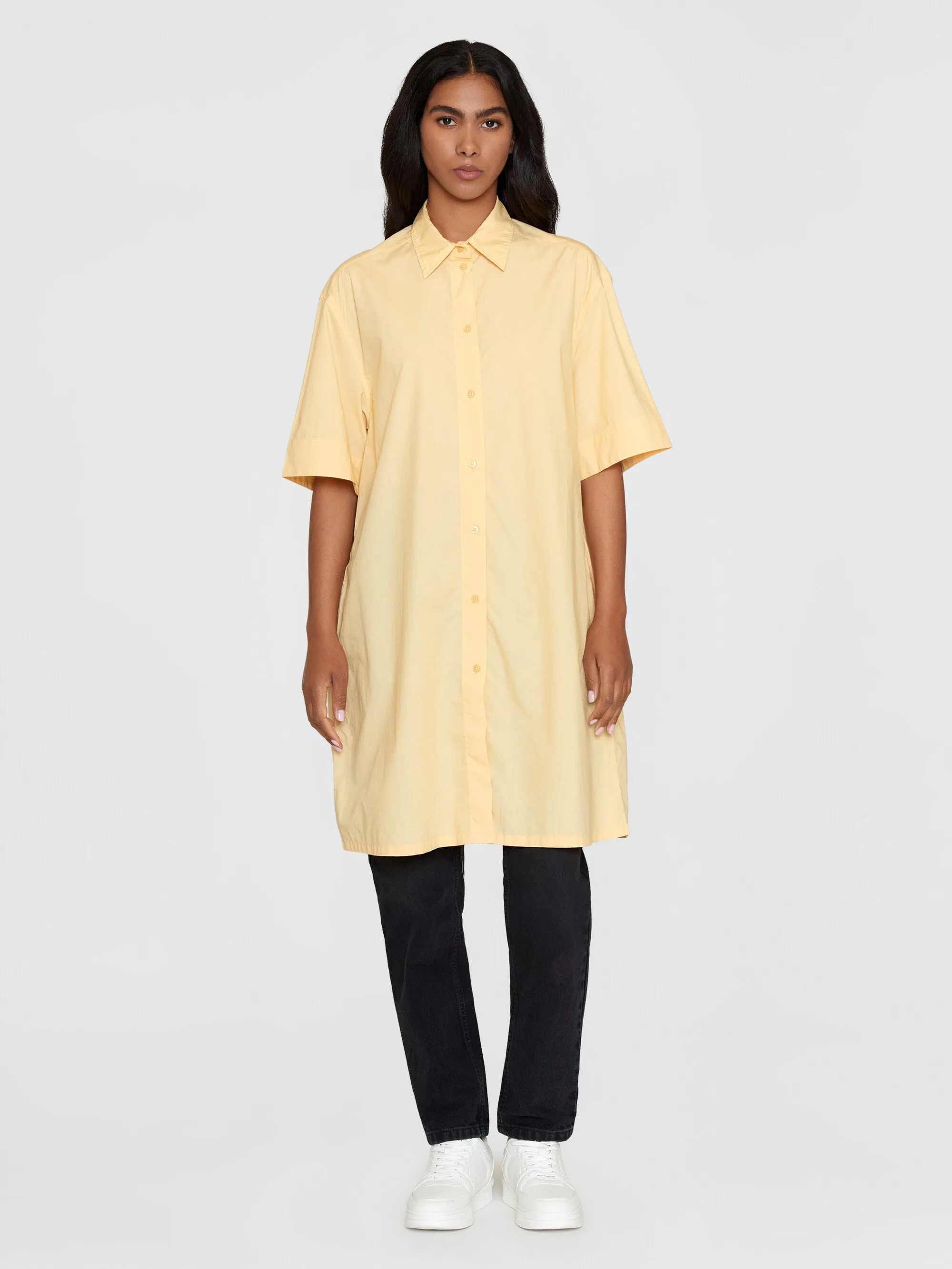 A-shape short sleeved poplin shirt dress - GOTS/Vegan - Impala