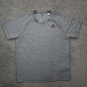 Adidas Climalite Mens Crew Neck T Shirt Short Sleeve Sports Logo Gray Size Small