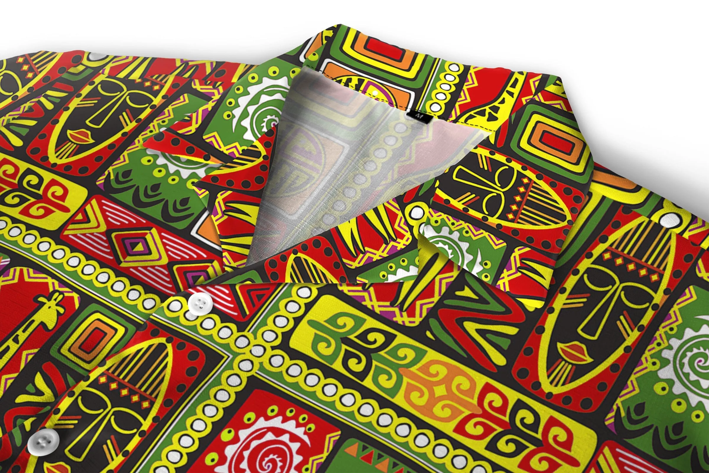 African Tribal Linen Hawaiian Shirt