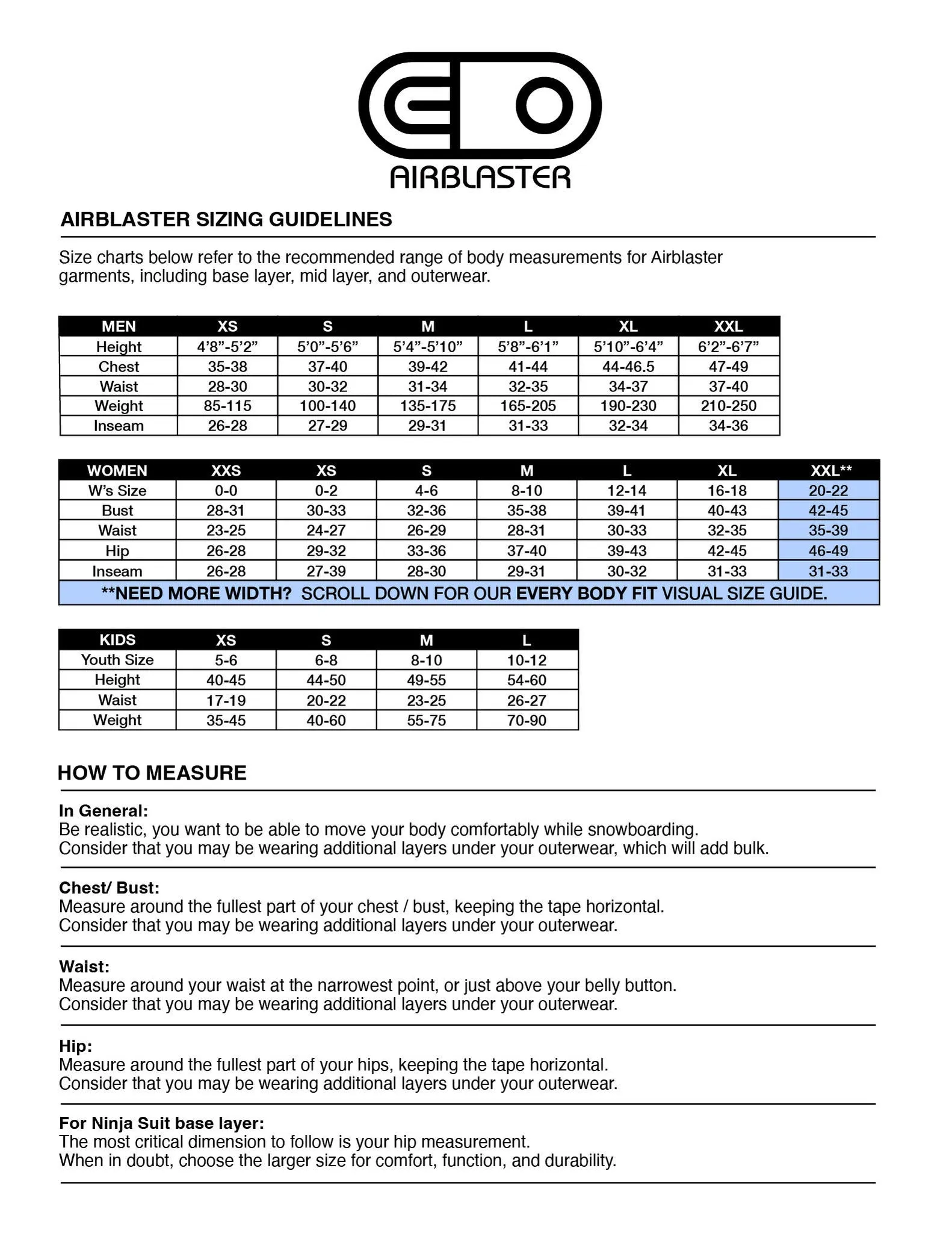 Airblaster Youth Base Layer Top - Black