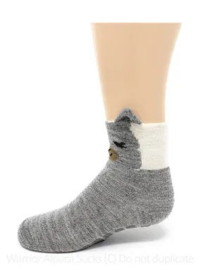 ALPACA PEEK A BOO NON-SKID KIDS SOCKS