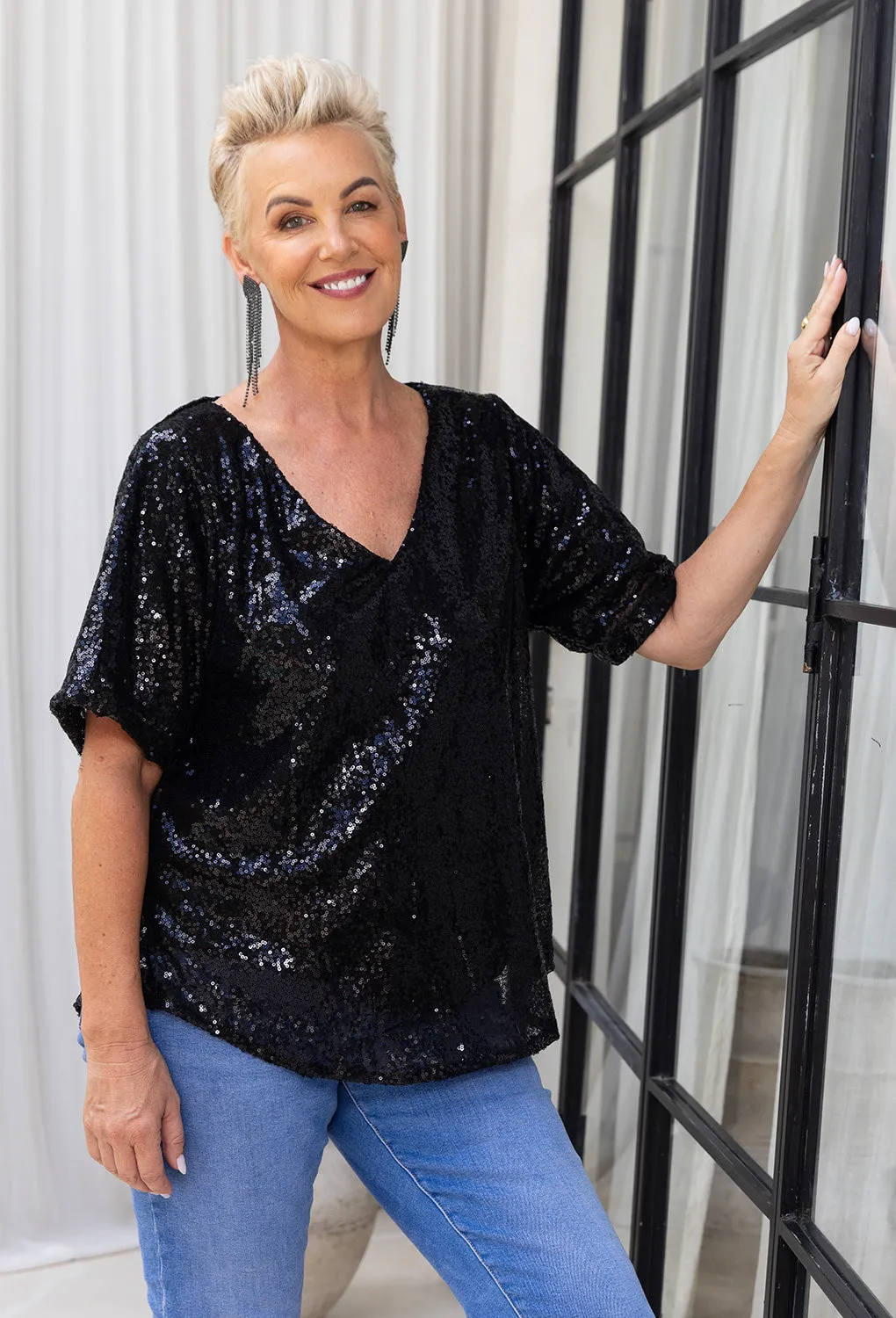 Amelia Sequin Top