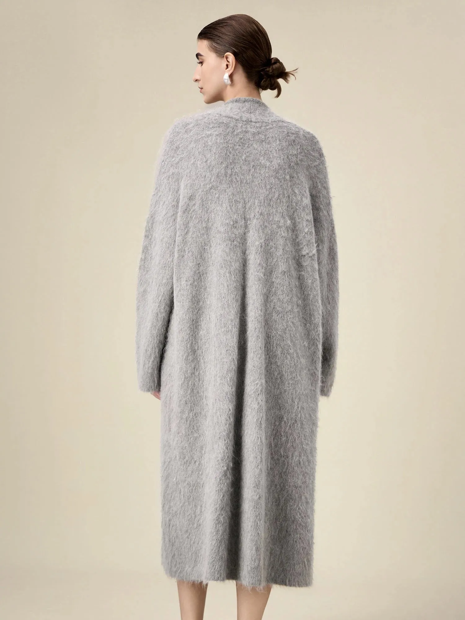 Amoretu Women's Alpaca Plush Long-Sleeve Knit Cardigan