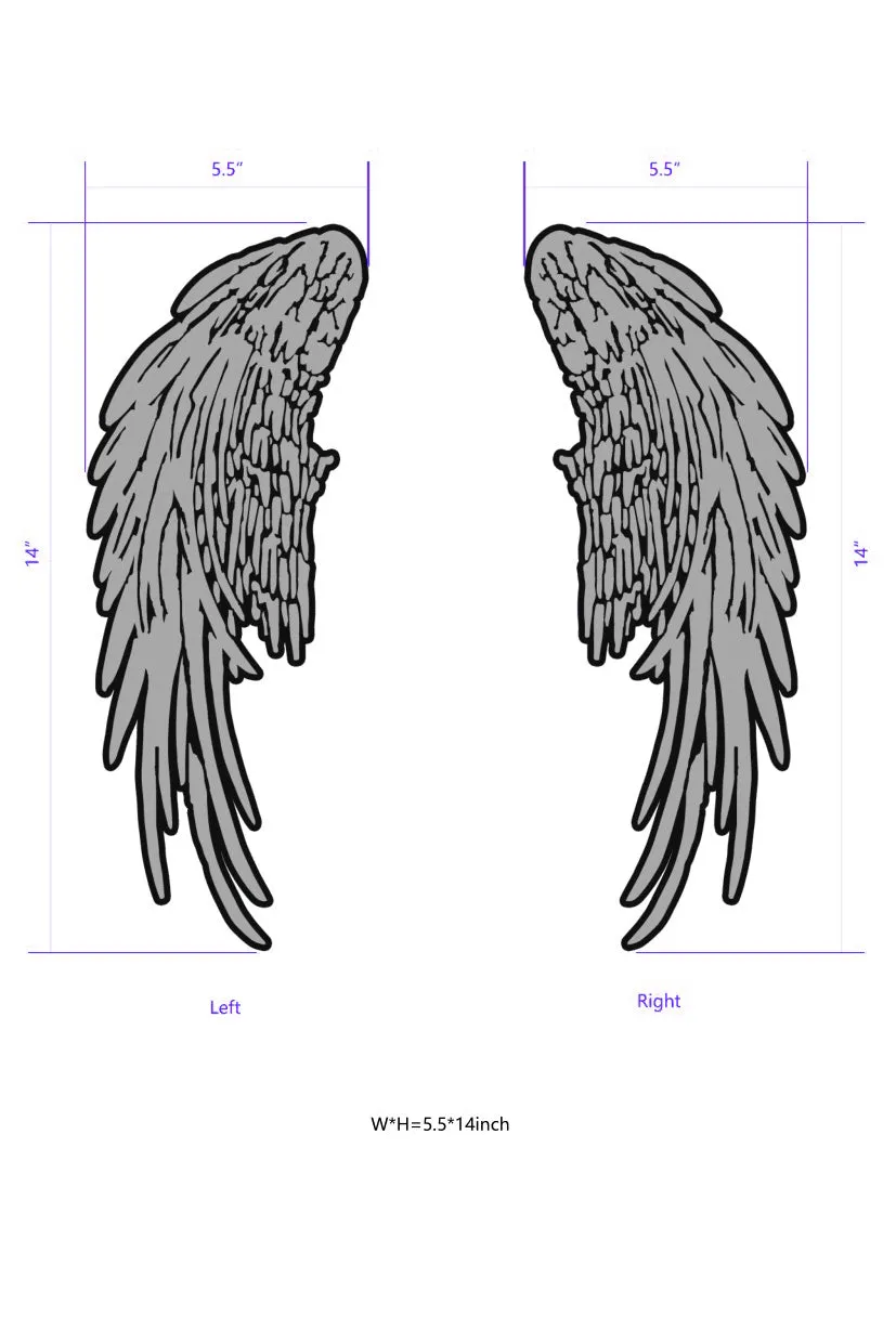Angel Wings Reflective Iron On/Sew On Embroidered Patch