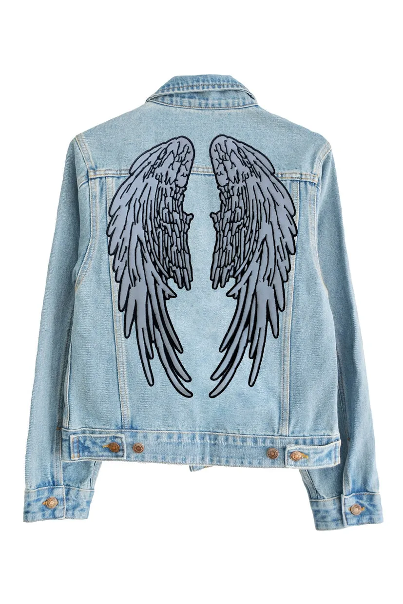 Angel Wings Reflective Iron On/Sew On Embroidered Patch
