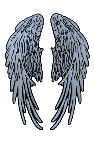Angel Wings Reflective Iron On/Sew On Embroidered Patch