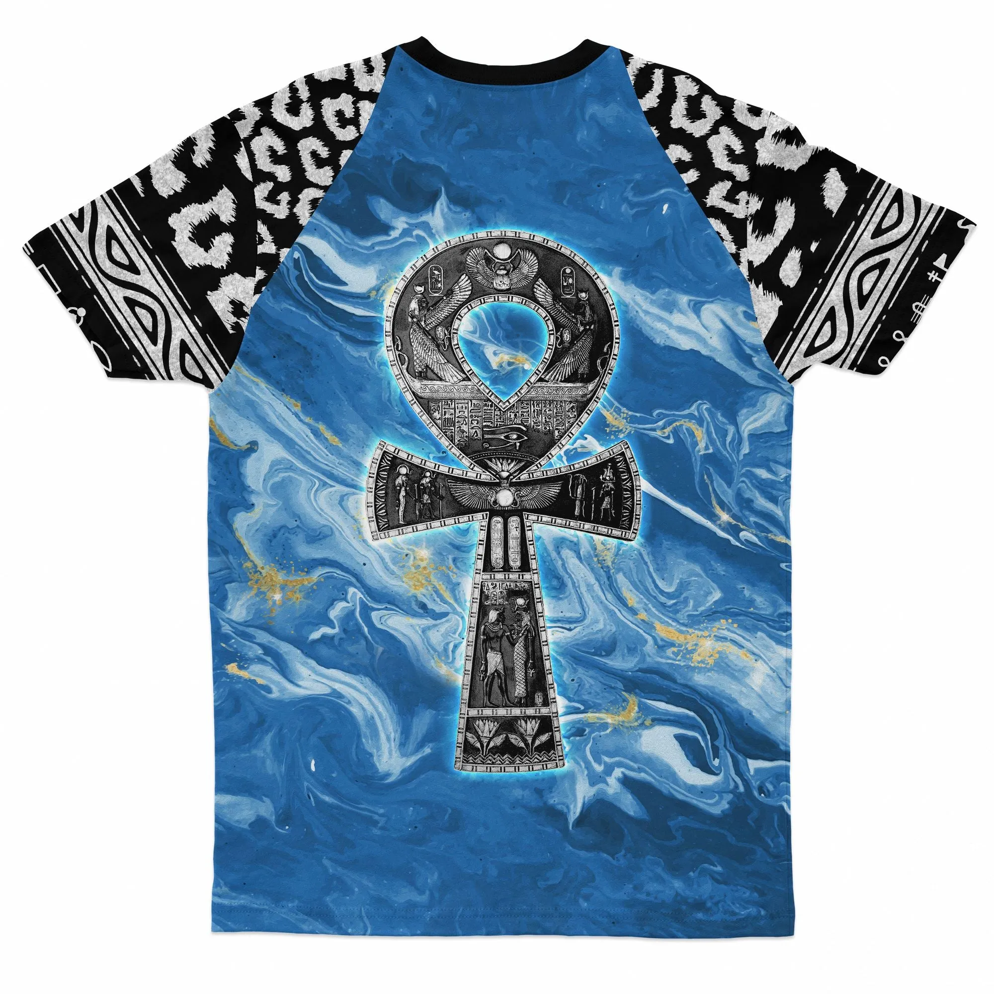 Ankh On Blue Marble T-shirt