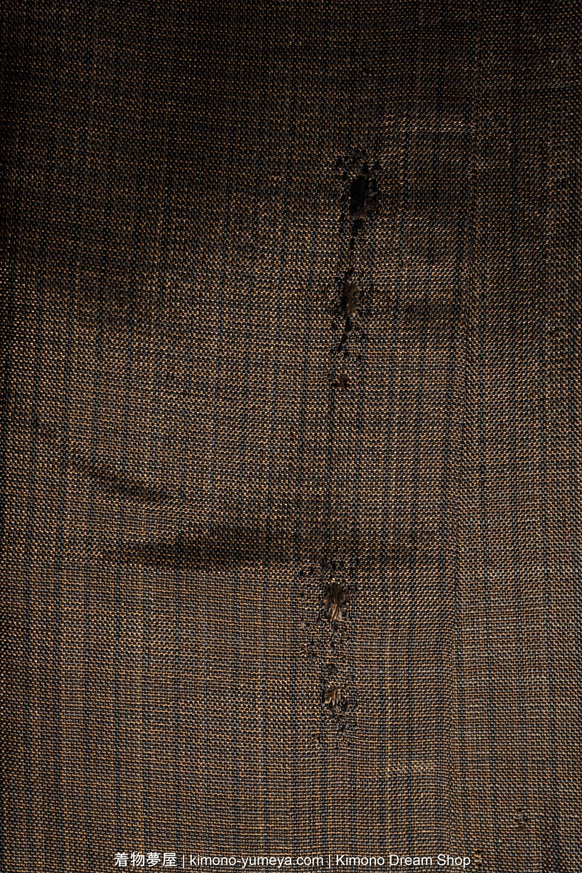 Antique Men's Haori with Koushi Pattern - Vintage Silk Kimono Jacket from Early 1900s - Brown with Black Stripes - Traditional Japanese Clothing