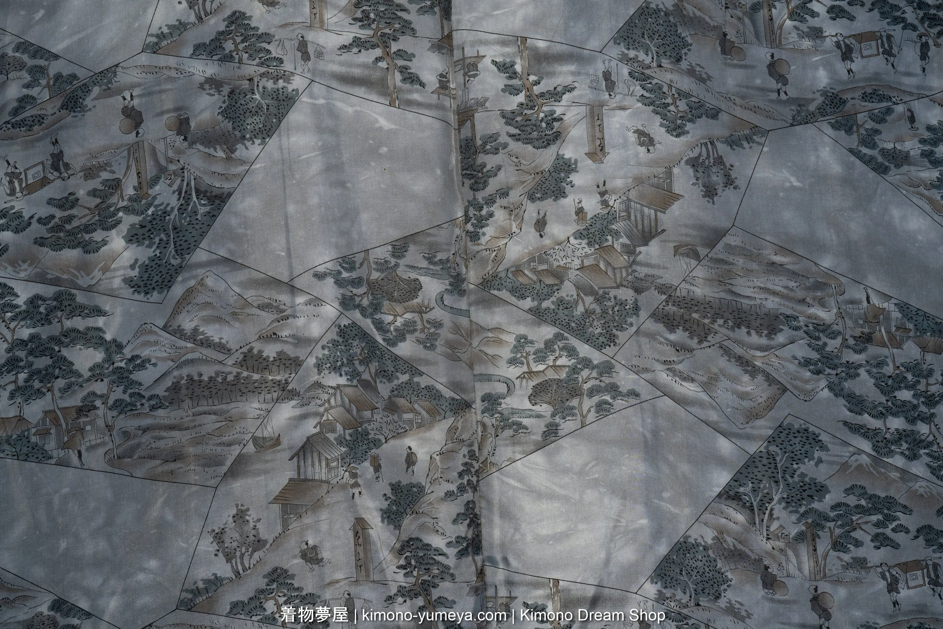 Antique Men's Haori with Koushi Pattern - Vintage Silk Kimono Jacket from Early 1900s - Brown with Black Stripes - Traditional Japanese Clothing