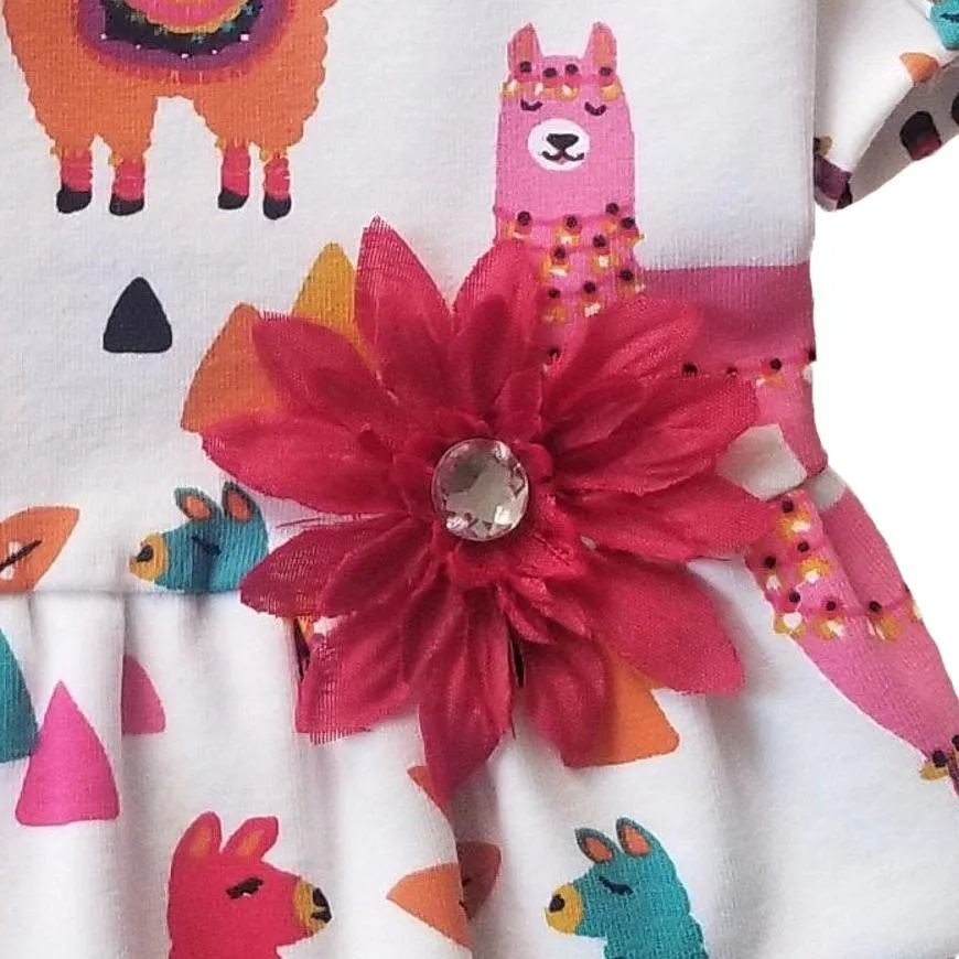 Baby Alpaca Red Sequin Sleeve Dog Dress