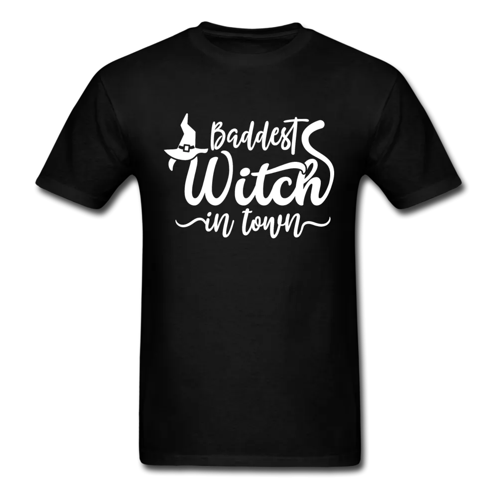 Baddest Witch In Town Men's Funny Halloween T-Shirt