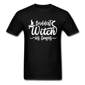 Baddest Witch In Town Men's Funny Halloween T-Shirt