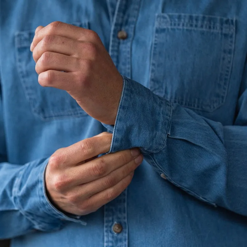 Billy Belt Light Blue Denim Button Up Shirt