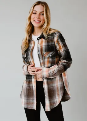 Black, Gray, Rust & Cream Plaid Flannel