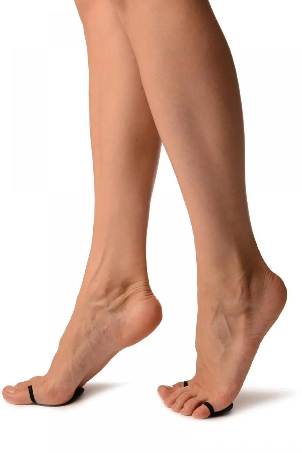Black With Toe Elasticated Straps Anti-slip Foot Cushion/Pad