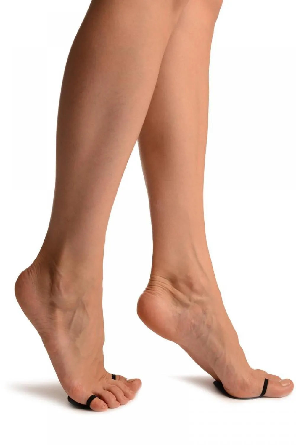 Black With Toe Elasticated Straps Anti-slip Foot Cushion/Pad