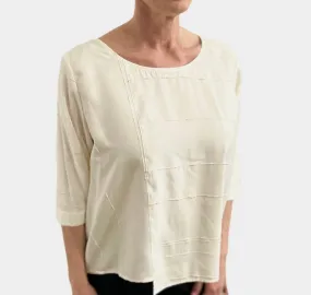Blouse Cream/Ivory Geometrical Design