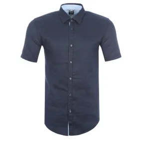 BOSS Ronn_24 Short Sleeve Shirt in Navy