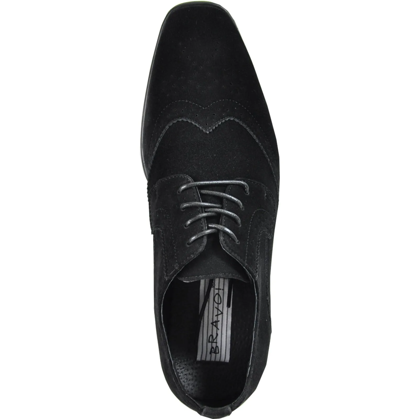 BRAVO Men Dress Shoe KING-3 Wingtip Oxford Shoe Black