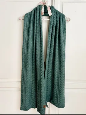 Cable Knit Scarf- Teal