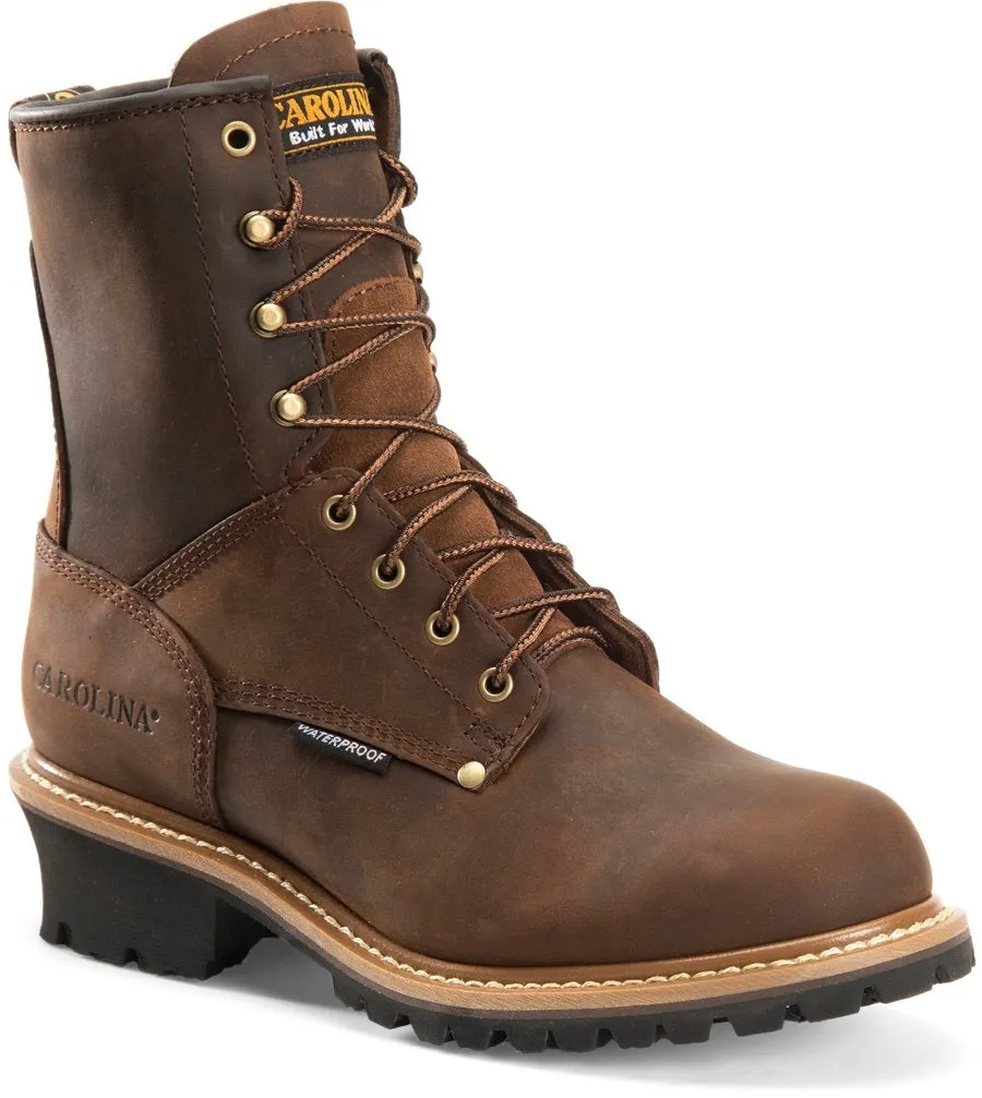 Carolina Men's - 8" ELM Distressed Waterproof Logger - Soft Toe
