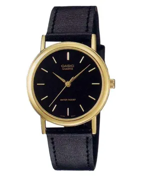 Casio MTP-1095Q-1AD Black Leather Strap Watch for Men