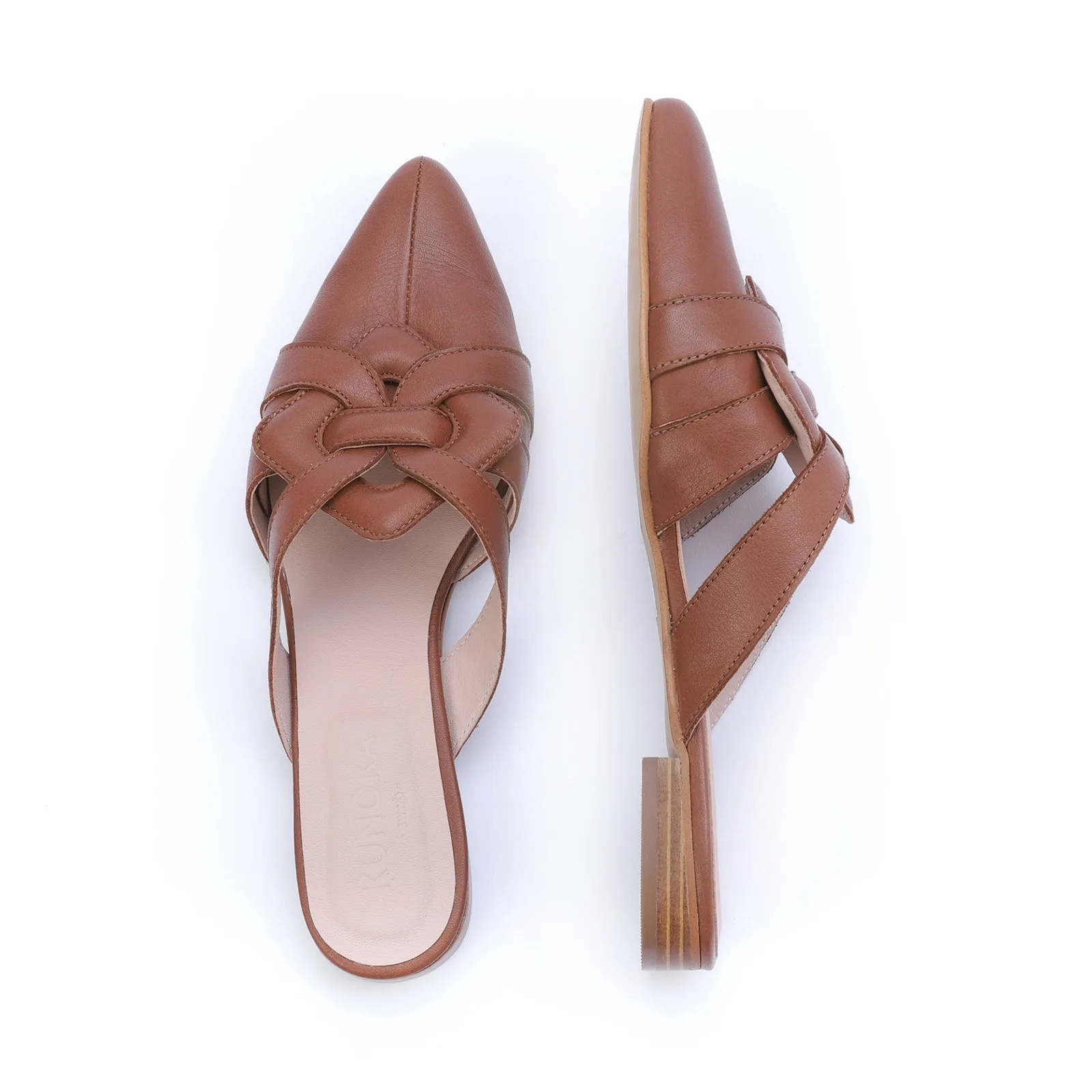 CELESTE slip-on mule - cuoio