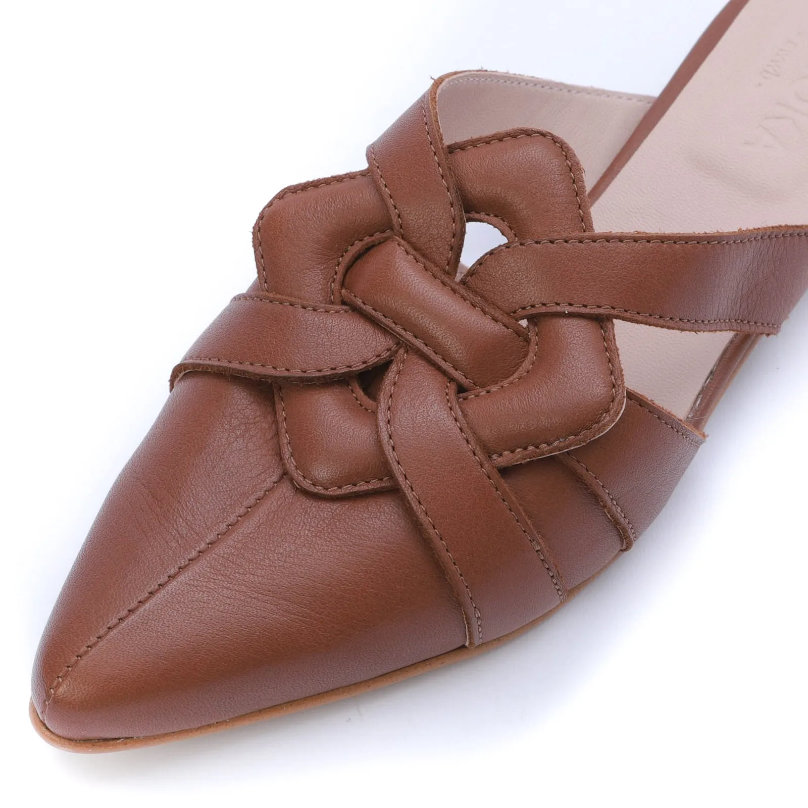 CELESTE slip-on mule - cuoio