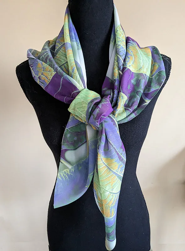 Chiffon Scarf - Rainforest (Green&Lilac)