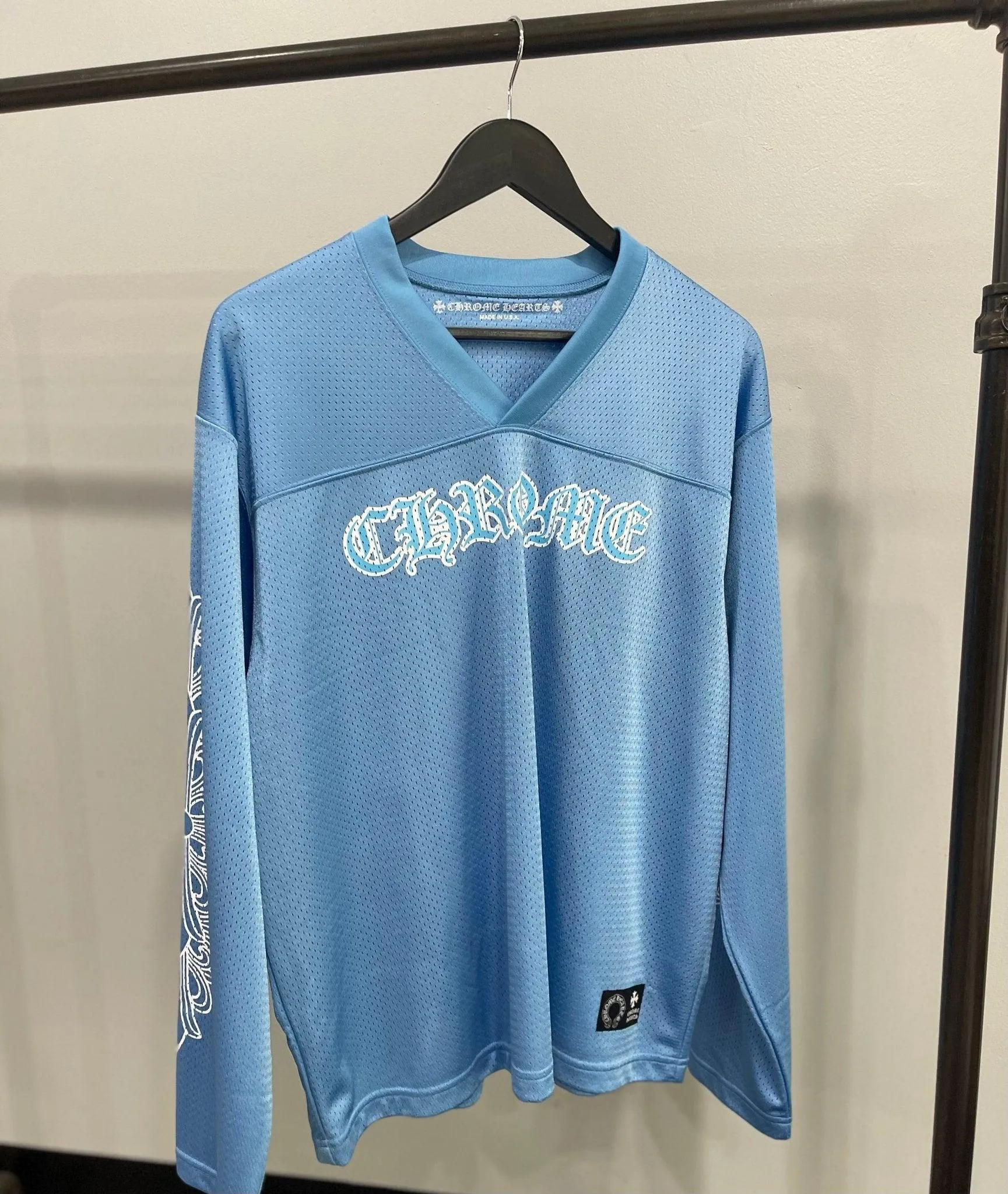 Chrome Hearts Sports Mesh Varsity Shorts Blue